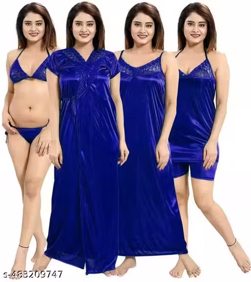 NIGHTSUITS FOR WOMENS , 6PC NIGHTY SET, NIGHTY , FANCY NIGHTY