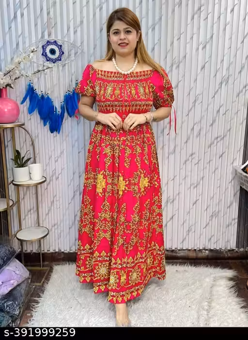 TRENDY CLASSIC GRACEFUL WOMEN & GIRLS DRESS,RAYON FABRIC DRESS,