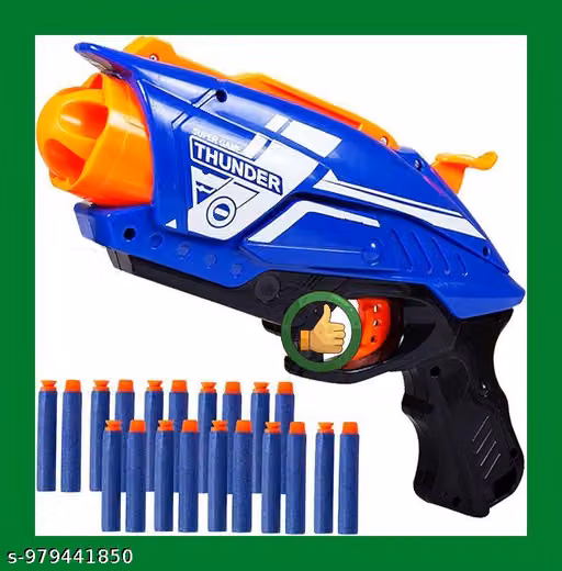 Gooyo GY-7072 Blaze Storm Toy Gun with 10 Foam Bullets & 10 Suction Dart Bullets | Toy Gun for Kids | Fun Target Shooting Blaster Gun Toy | Blue | No Batteries Required | Toy for Gift