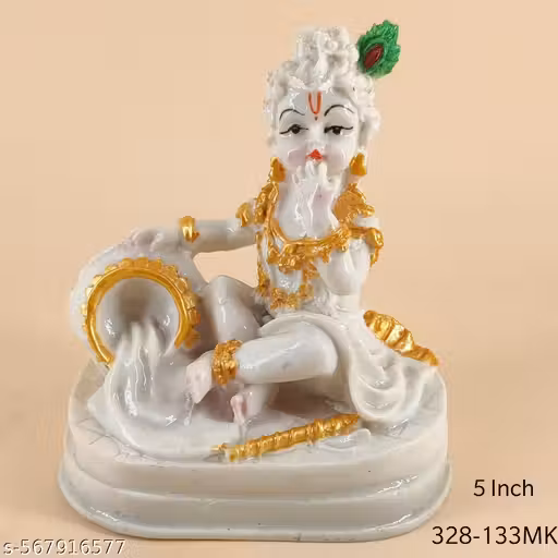 White makhan chor bal kishan ji idol