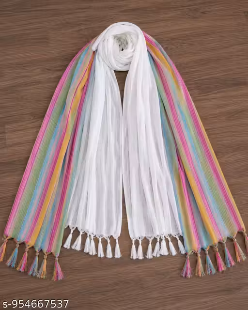 Multicolor dupatta with white dupatta