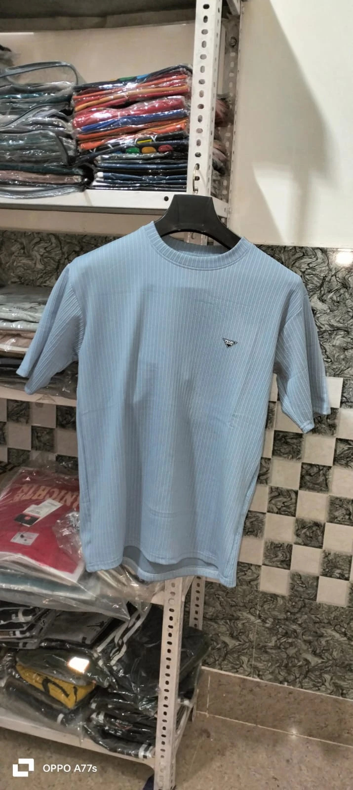 Men's Premium Half Zip Polo T-Shirt | Stylish Light Blue Casual Wear