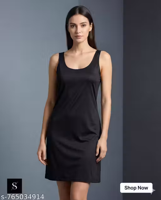 Women black cotton slip, Ladies innerwear vest, Cotton chemise, Kurta slip for women, Camisole for ladies, Cotton sameez