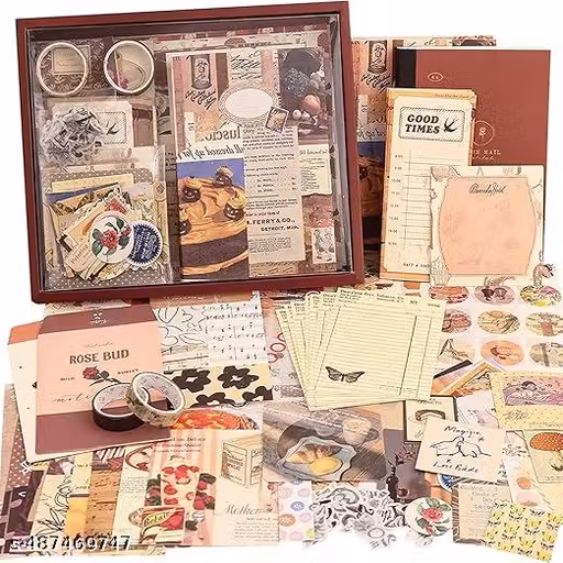EPIC Paper Junk Journal & Scrapbook Kit: A6 Notebook, Stickers, Diy Set With Vintage Aesthetic & Creative Decor Journaling Supplies. Ideal Gifting For Teens, Girls (Cocoa Brownie, Brown)
