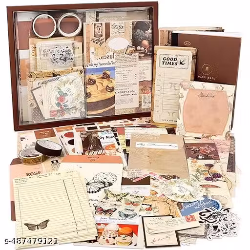 EPIC 346pcs Vintage Scrapbook Stickers Pack for Art Journaling Bullet Junk Journal Planners DIY Paper Stickers Craft Kits Notebook Collage Album Aesthetic, Beige