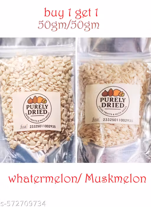 WATERMELON SEEDS,MUSKMELON SEED WITHOUT SHELL 50gm +50gm =100gm
