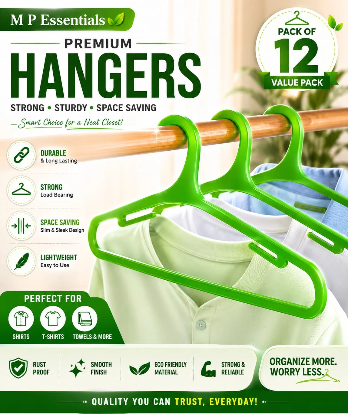 Best and Durable Plastic Hanger pack of 12
