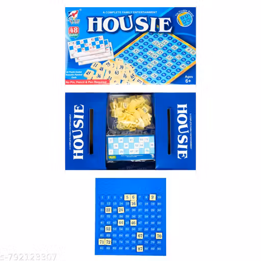 DANDLES Housie Game Set for Adults and Kids with 48 Reusable Tickets 1-90 Number Tile Party & Fun Board Game