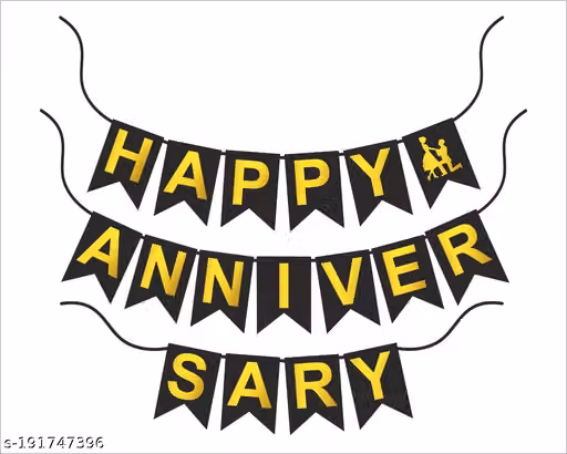 Happy Anniversary Banner Bunting,Decoration for Celebration Banner (10 ft, Pack of 1)