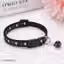Black Adjustable Cat Collar with Bell | Classic Heart Print | Durable & Safe Collar for Cats & Small Pets