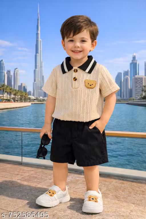 Trendy Kids Cotton Shirt & Shorts Beach Combo