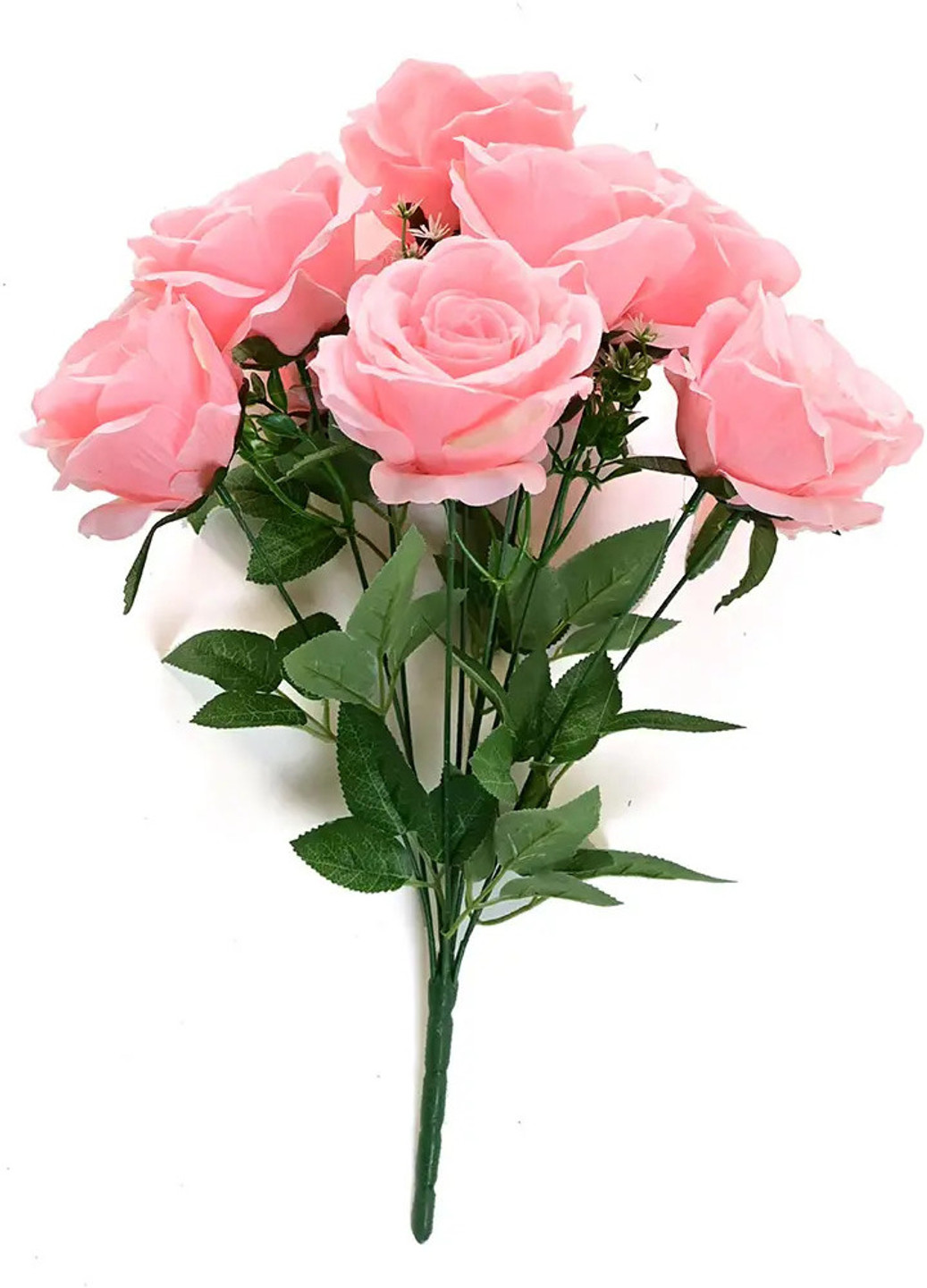 Duggu item artificial flower bunch Pink Rose Artificial Flower (35 cm, Pack of 1, Flower Bunch)