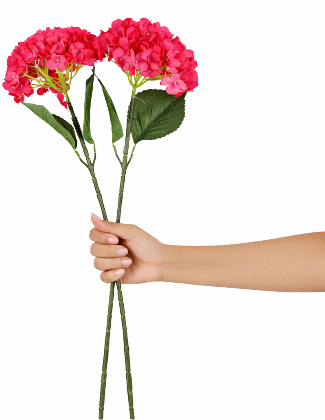 Suveharts Artificial Flowers Big Size | Flower Plant Artificial - Pink 1 set Pink Hydrangea Artificial Flower (68 cm, Pack of 1, Single Flower)