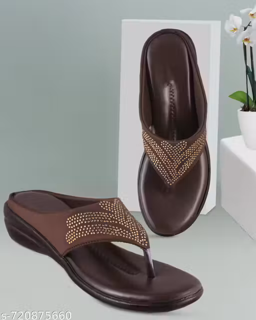 Flat Sandals Brown For Women Or Girls Stylish Trendy Slippers