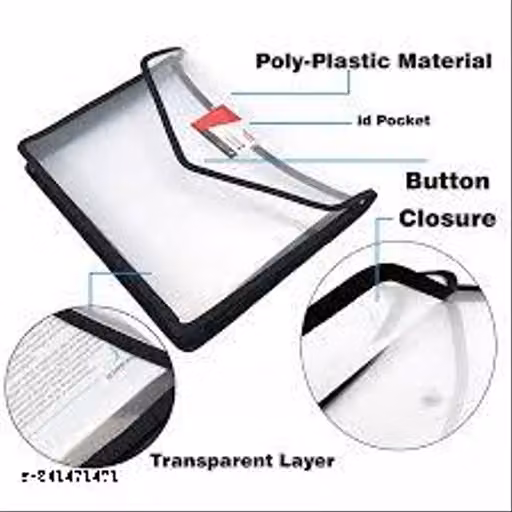Plastic Document Bag | Waterproof A4 File Folder | Button Closure Document Organizer