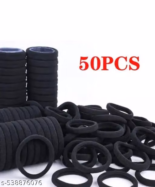50 pic nailon hair rubber band Black color Rubber