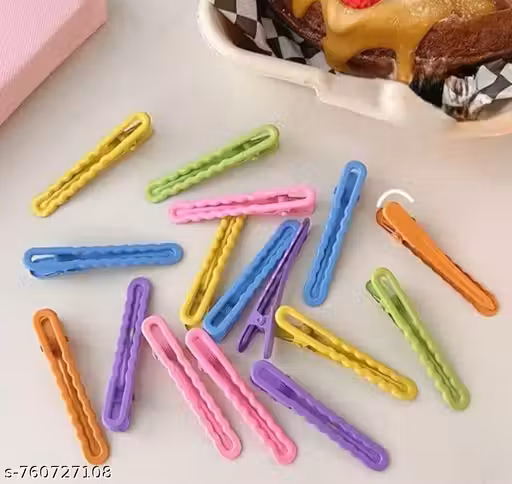 Pack of 10 Multicolor Professional Hair Section Clips for Salon & Home Use | Hair Cutting & Styling Clips for Women & Girls