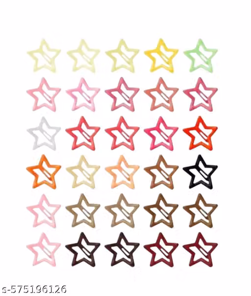 Pack of 20 pcs Hair Sparkle Star Clips Set of 20 | Multicolor Metal Tic Tac Hair Accessories for Kids & Girls | Fancy Hair Clips for Party, School & Daily Use