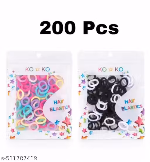 200pcs Neon Baby Kids Rubber Band(Pack Of 200) Multicolor color Fabric thalamudi kattu/thalamudi bandham/Jada Bandlu/Muti pattaikal/hair baandukal/Kudalu byandgalu/Hair byandgalu Ideal for Women / Girls
