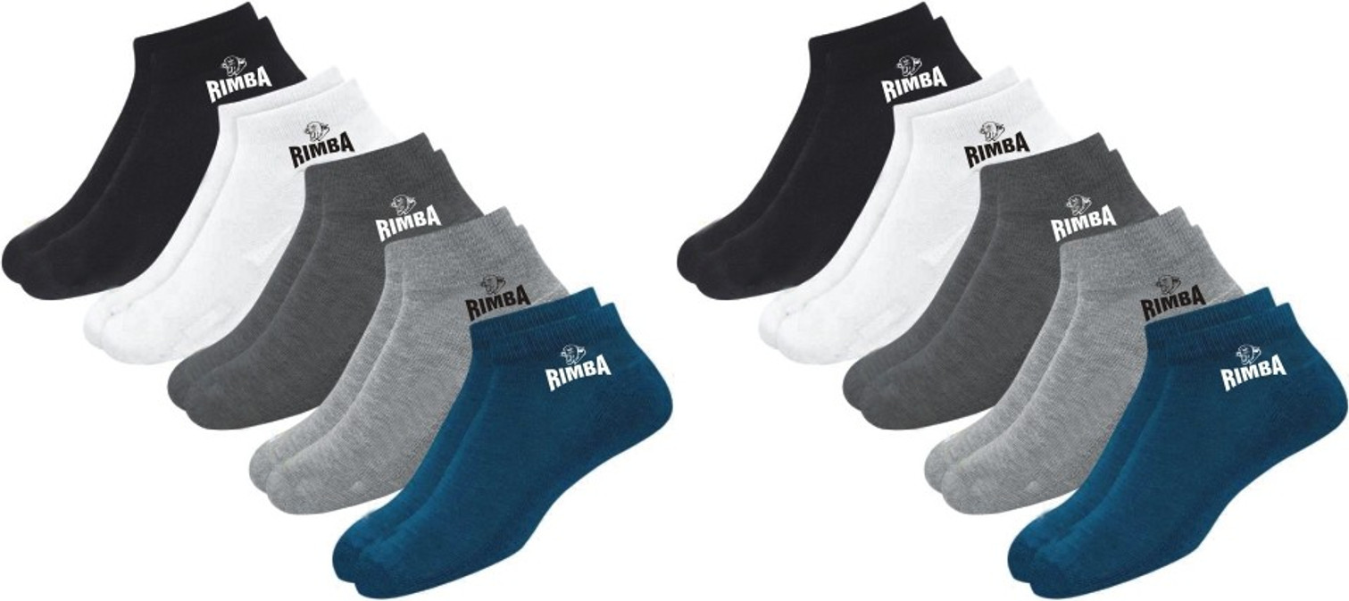 RIMBA Unisex Striped Low Cut (Pack of 10)