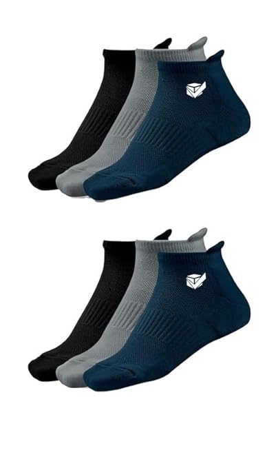 AMDEE Unisex Cotton Ankle Length Socks | Soft & Comforatble Socks for Men & Women | Multicolor | (Pack of 6)
