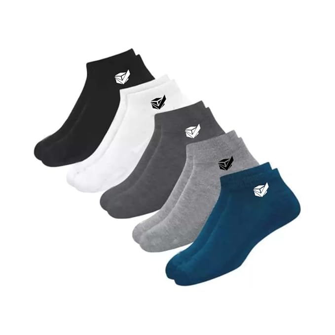 Unisex Cotton Multi-Color Ankle Length Socks Pack Of 5