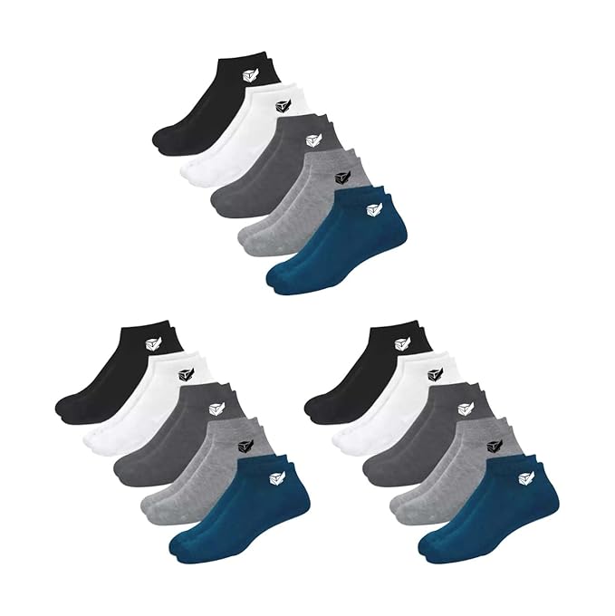Ankle length socks for men and women pack of 15