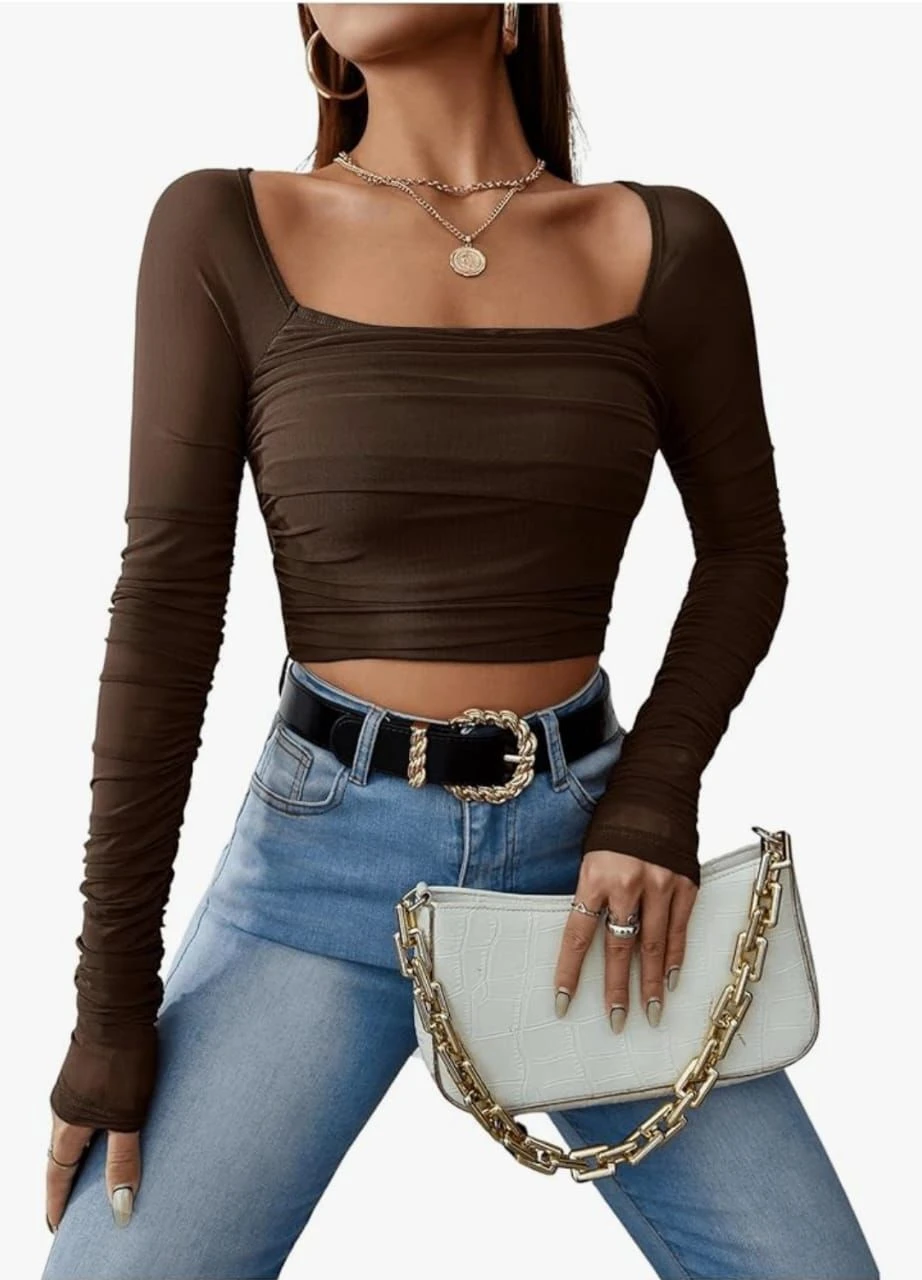 Brown fancy top