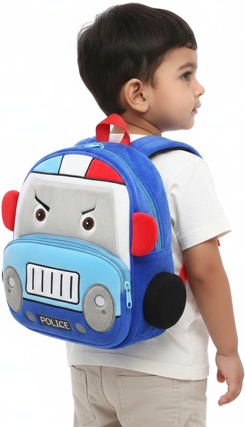 SAIYRAENTERPRISES Kids Waterproof School Bag 3D Designer Police Backpack for Boys & Girls CODE137 Waterproof School Bag (Multicolor, 10 L)