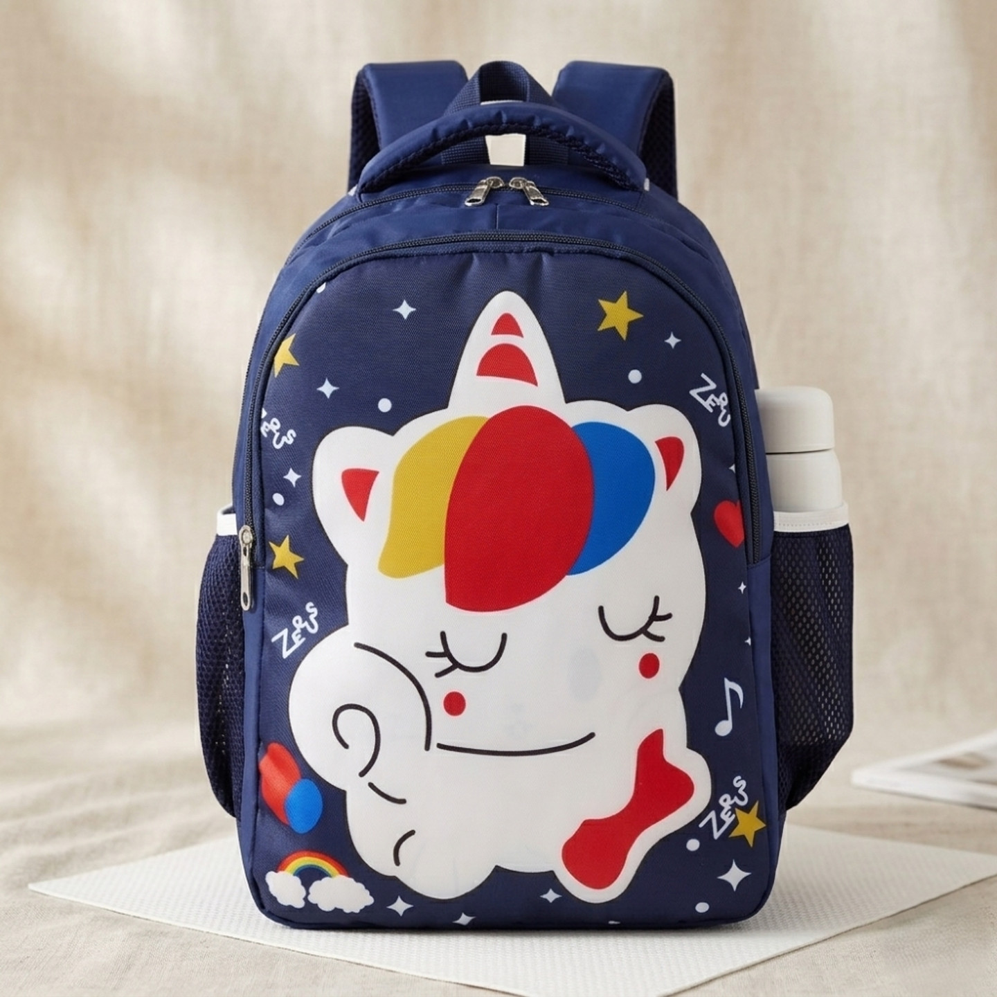 CROPOUT Unicorn Cartoon Kids Backpack Lightweight Travel Bag Waterproof School Bag (Dark Blue, 20 L)