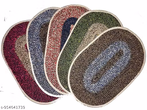 Pack of 5 Traditional Rangoli Cotton Door Mat Combo | 14x21 Inch Ethnic Mandala Print Foot Mat | Lightweight Washable Floor Rug Set for Pooja Room, Kitchen & Main Door (Multicolor, Set of 5)