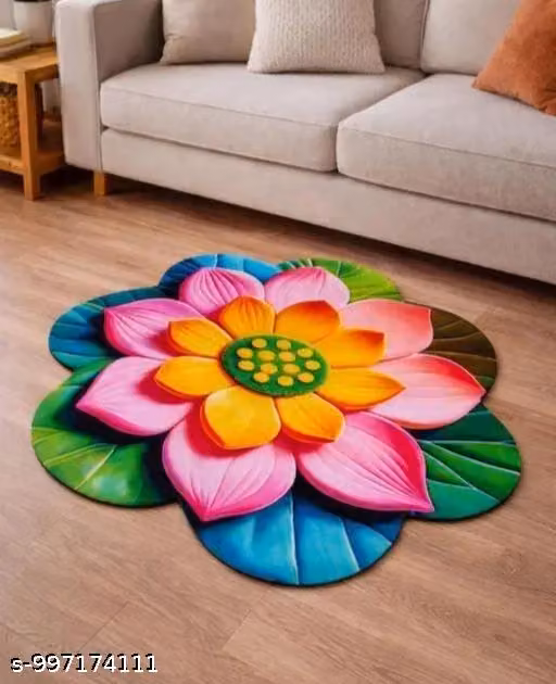 Premium 3D Floral Printed Silicone Doormat | Soft Anti-Slip Floor Mat