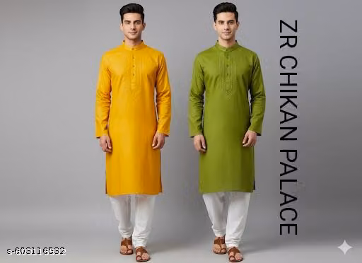 Men’s Yellow Mehndi Kurta Combo Set – Perfect for Haldi & Mehndi Ceremonies