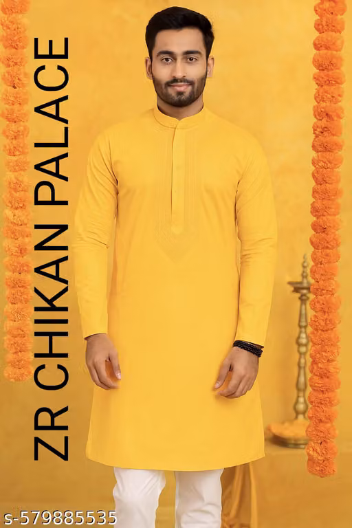 COTTON YELLOW KURTA SET