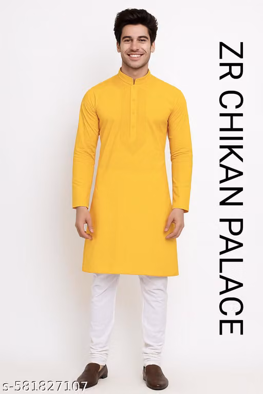 MEN COTTON EMBROIDERY KURTA SET