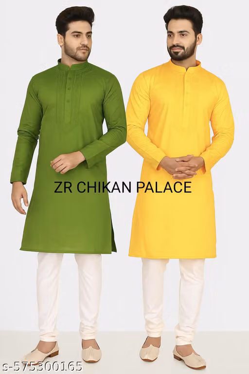 YELLOW MEHNDI KURTA COMBO SET