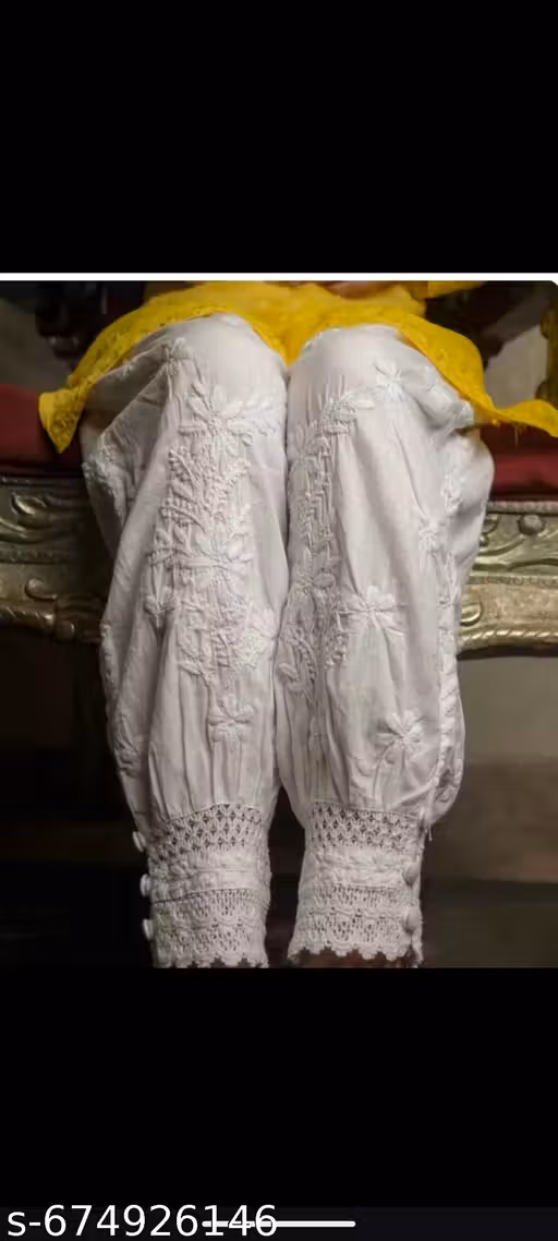 WOMEN COTTON CHIKANKARI EMBROIDERY AFGANI SALWAR