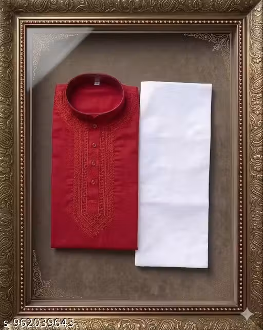 kurta cotton set R-E-D embroidery