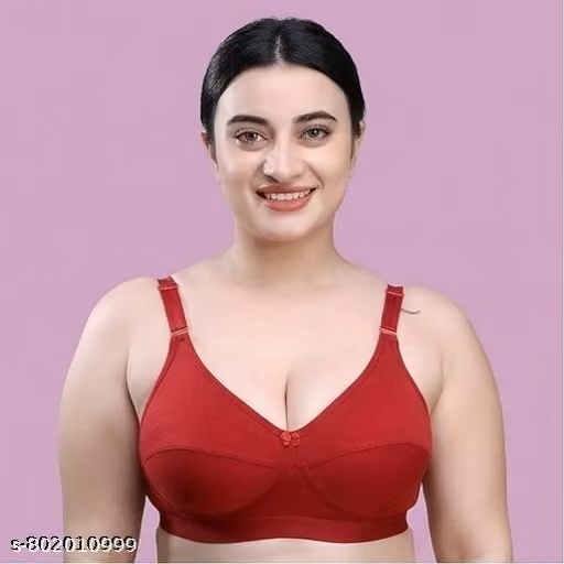 Full Coverage Plus Size Daily Wear Bra For Women & Girls | Non Padded Non Wired D-Cup (Pack of 3 Maroon)