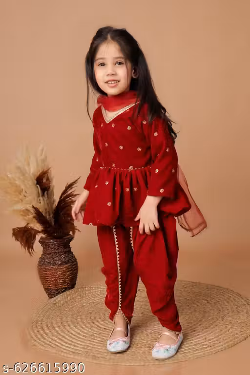 Grinning Embellished Red Dhoti Kurta Sets Ethnic Wear