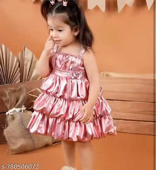 Grinning stylish princess baloon frock