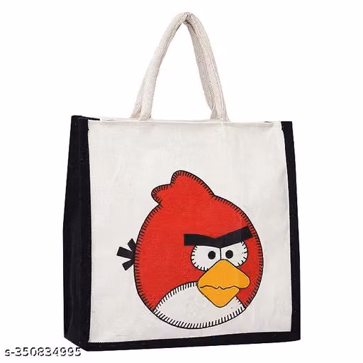 Cute angry bird canvas tote bag