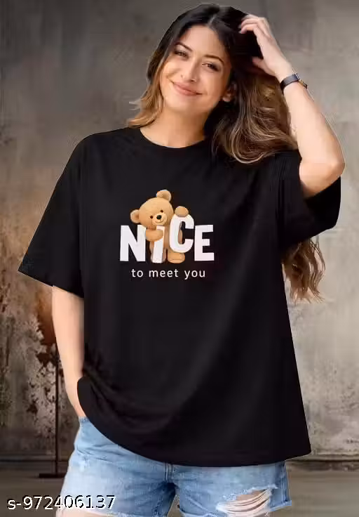 T-SHIRT for WOMEN/ COTTON T-SHIRT/ ROUND NECK/ OVERSIZED/ PRINTED T-SHIRT/ T-SHIRT DAILY WEAR
