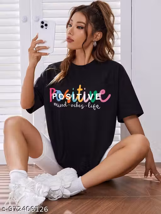 T-SHIRT for WOMEN/ COTTON T-SHIRT/ ROUND NECK/ OVERSIZED/ PRINTED T-SHIRT/ T-SHIRT DAILY WEAR