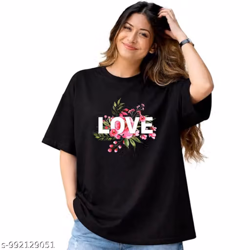 Trendy Fabulous Oversized Casual Wear T-shirts Cotton Half Sleeve T-shirt for Women's