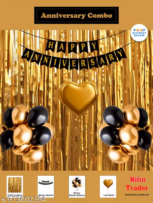 HAPPY ANNIVERSARY CONBO SET GOLD AUR BLACK SET COMBO BEST