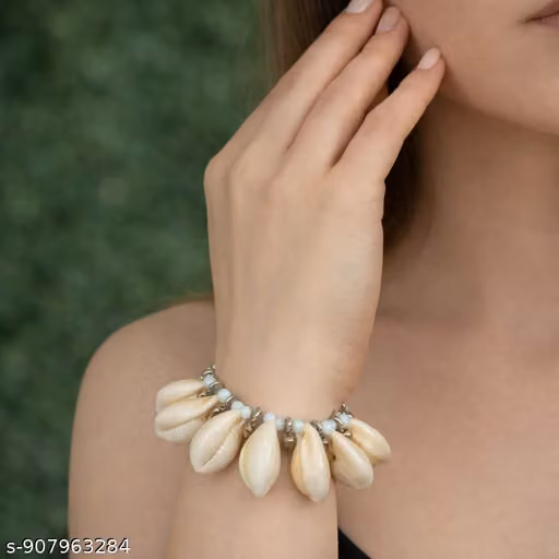 Statement Cowrie Shell Choker Necklace with Beads & Silver Accents | Adjustable Beach Style Jewelry