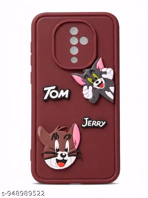 Tom & Jerry Cartoon Soft Back Cover for V S1 Pro | Cute 3D Designer Shockproof Mobile Case | Camera Protection | Anti-Scratch Phone Cover (Mahroon)