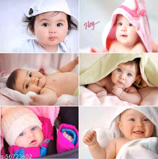 Craft Qila Exclusive Cute Baby Posters Combo | Smiling Baby Poster | Poster for Pregnant Women | HD Baby Wall Poster for Room Decor CQ01 (Size : 45 cm x 30 cm) Pack of 6