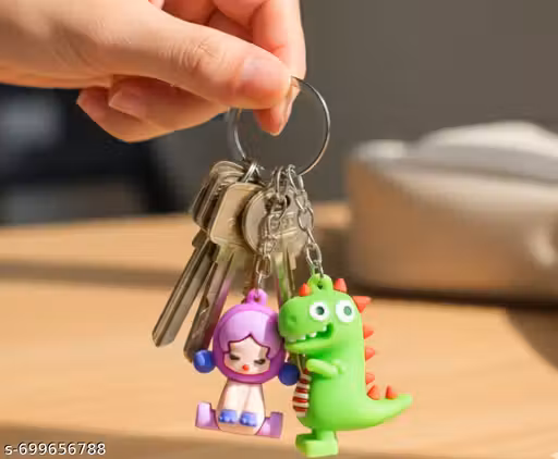 Cartoon Figure Silicone Keychain for Bag & Keys